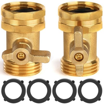 2 Pack Garden Hose Shut Off Valve 3/4 Inch Extended Handle Water Connector