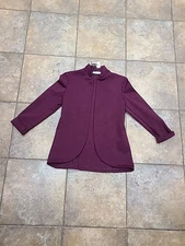 Sa Sa Blazer Jacket Burgundy No Button Front Made in Italy S/M