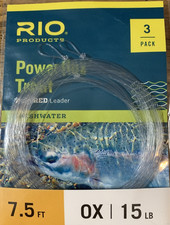 Rio Powerflex Trout Tapered Leader 7.5 FT 15 LB-Brand New-SHIPS N 24 HOURS