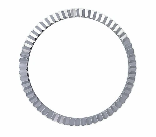Silver-fluted bezel with smooth edges for Rolex 69126, 69166, 79126, 79136, 69079, and 79166 watches.