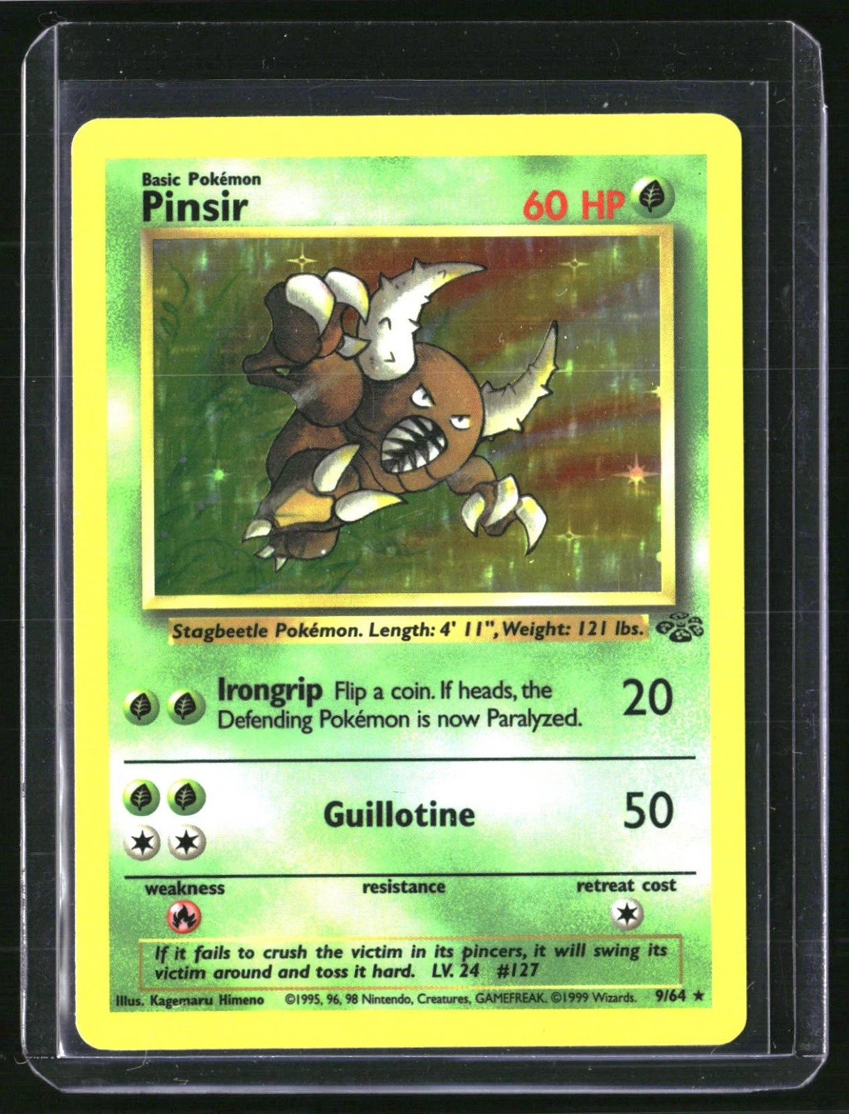 1999 Pokémon Jungle Unlimited Pinsir Rare Holo 9/64