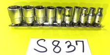 SNAP-ON TOOLS 10 PIECE 1/4 DRIVE SAE. SHORT SOCKET SET 6 POINT 110TMY
