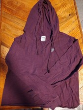 Pink Victoria Secret Shirt With Hoodie,Burgandy, XS