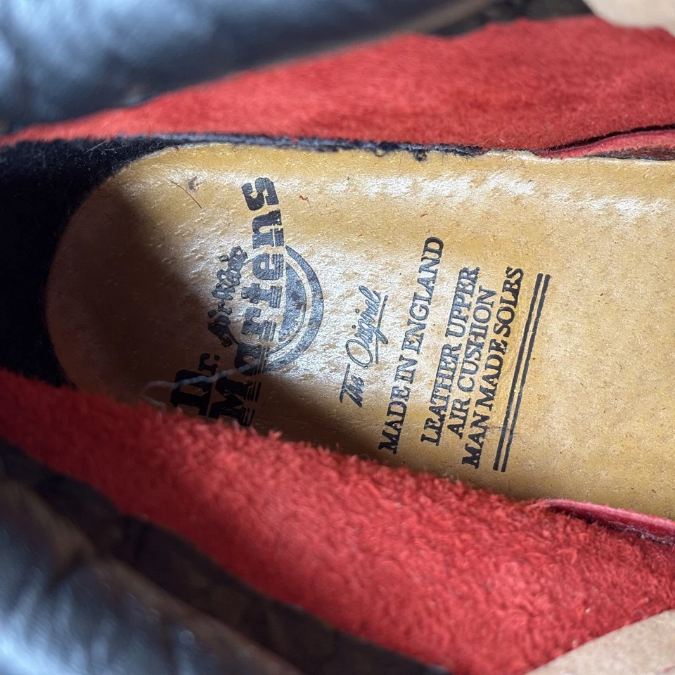 Dr Martens Vintage Boots Youth Child Size 1 Red Patent Leather Made In England - Image 3 of 4