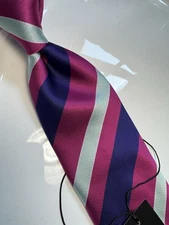 NWT VERSE 9 MULTI COLOR STRIPED STYLE PRINT SILK DESIGNS NECK TIE & HANKY