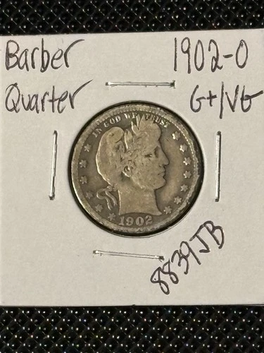1902-O Barber Quarter  G+/VG