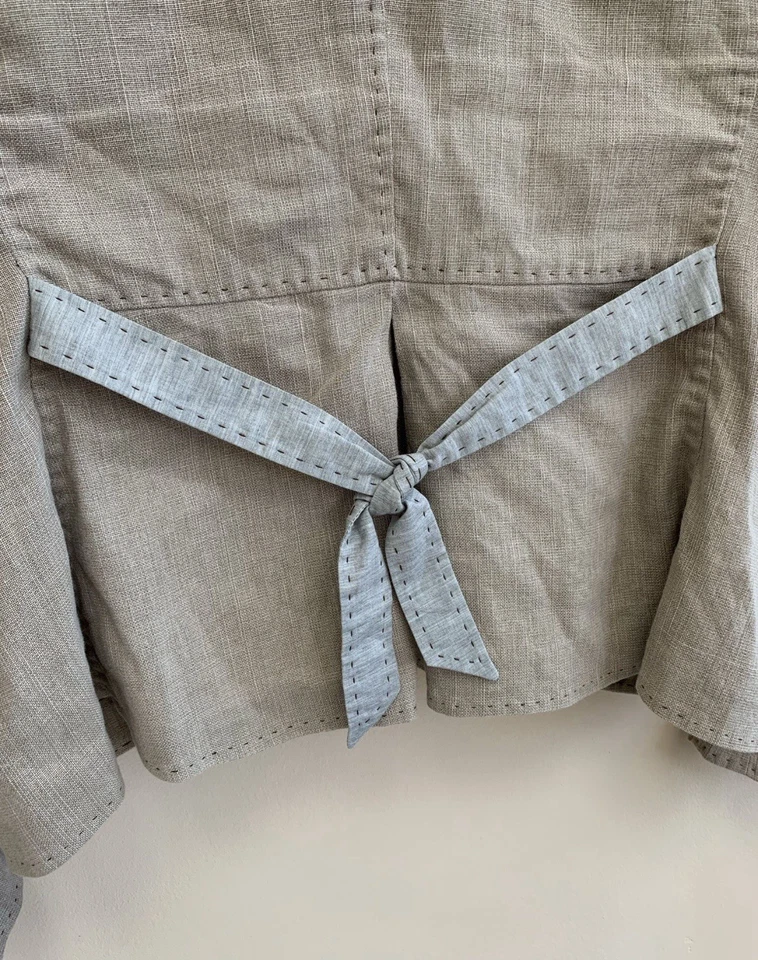 Brunello Cucinelli Women’s Linen Blazer Jacket Beige Brown Size XL  - Image 4 of 4