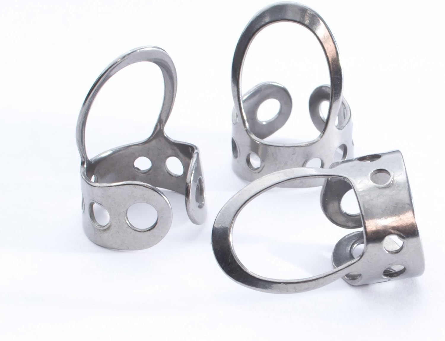 3 Stainless Steel, Open Design, Metal Finger Picks for Guitar, Banjo, Dobro, et