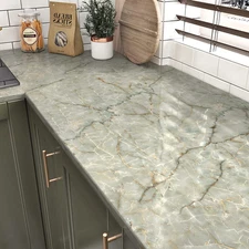 Green Marble Contact Paper for Countertops Waterproof Granite Peel and Stick ...