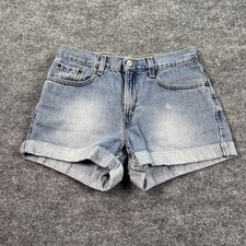 Vintage Levi  s 577 Shorts Women  s 8 Blue High Waisted Mom Cut Off Cuffed 90s USA