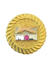 K-Mart Vintage 10 Year Employee Service Award Pin Gold Colored Metal 70s Era HTF