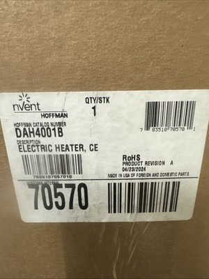 Hoffman DAH4001B Electric Heater 400W 115V Enclosure Climate Control