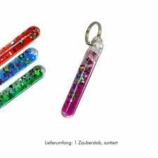 Schlüsselanhänger kleiner Glitzer-Zauberstab, sortiert