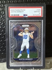 2020 Panini Prizm Rookie Justin Herbert #325 GEM MINT PSA 10 - W/protector