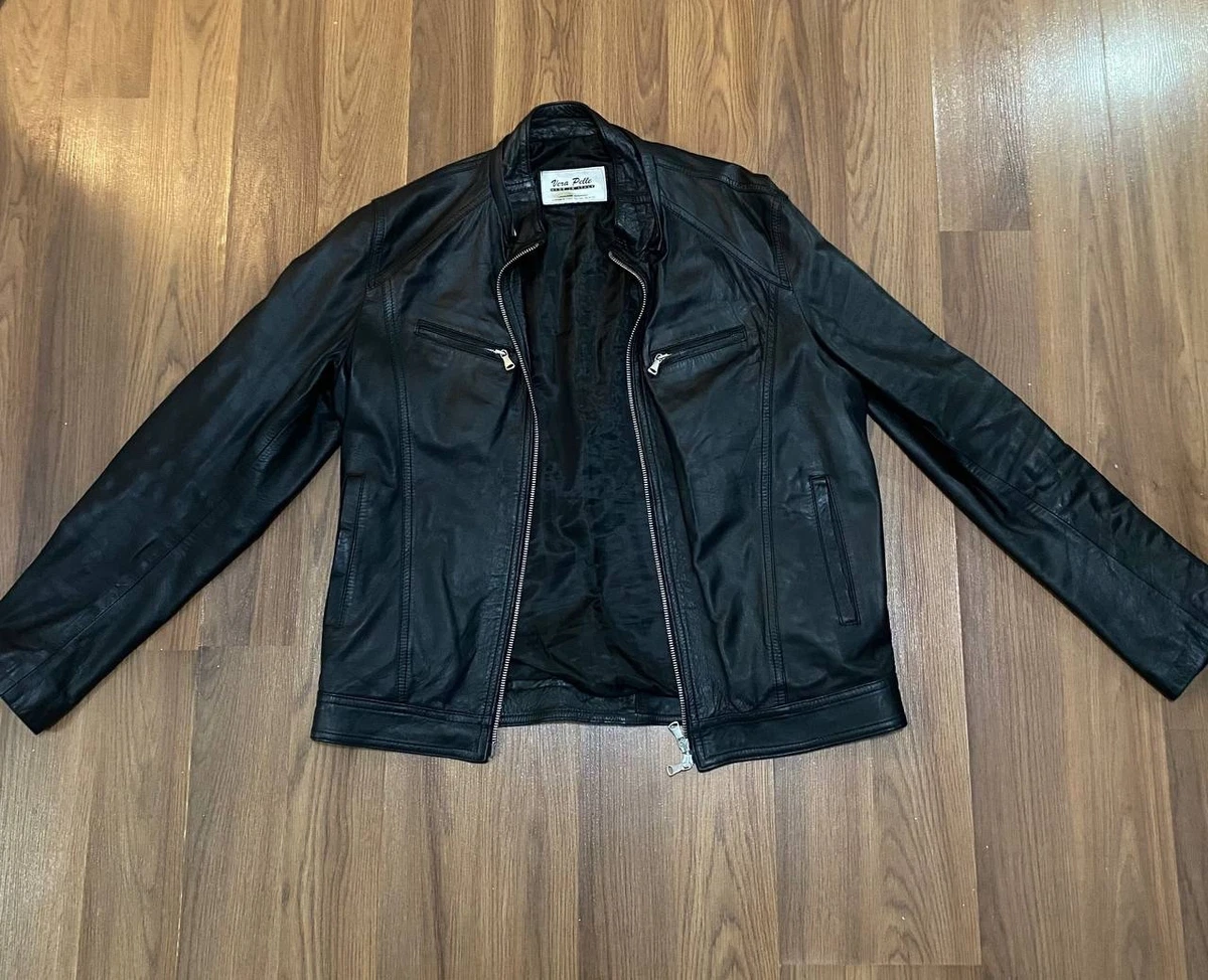 Vera Pelle Black Leather Outer Shell Coats, Jackets & Vests for