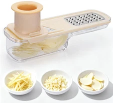 Palksky 3-in-1 Garlic Slicer & Grinder – Mini Mandoline Kitchen Gadget