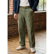 Vintage US Army OG-107 Sateen Fatigue Pants Button Fly Men's M Green Belted USA