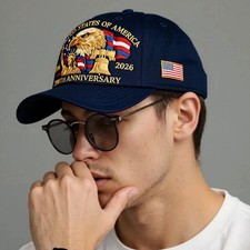 America 250th Anniversary Baseball Cap 1776  2026 USA Patriotic Hat Adjustable