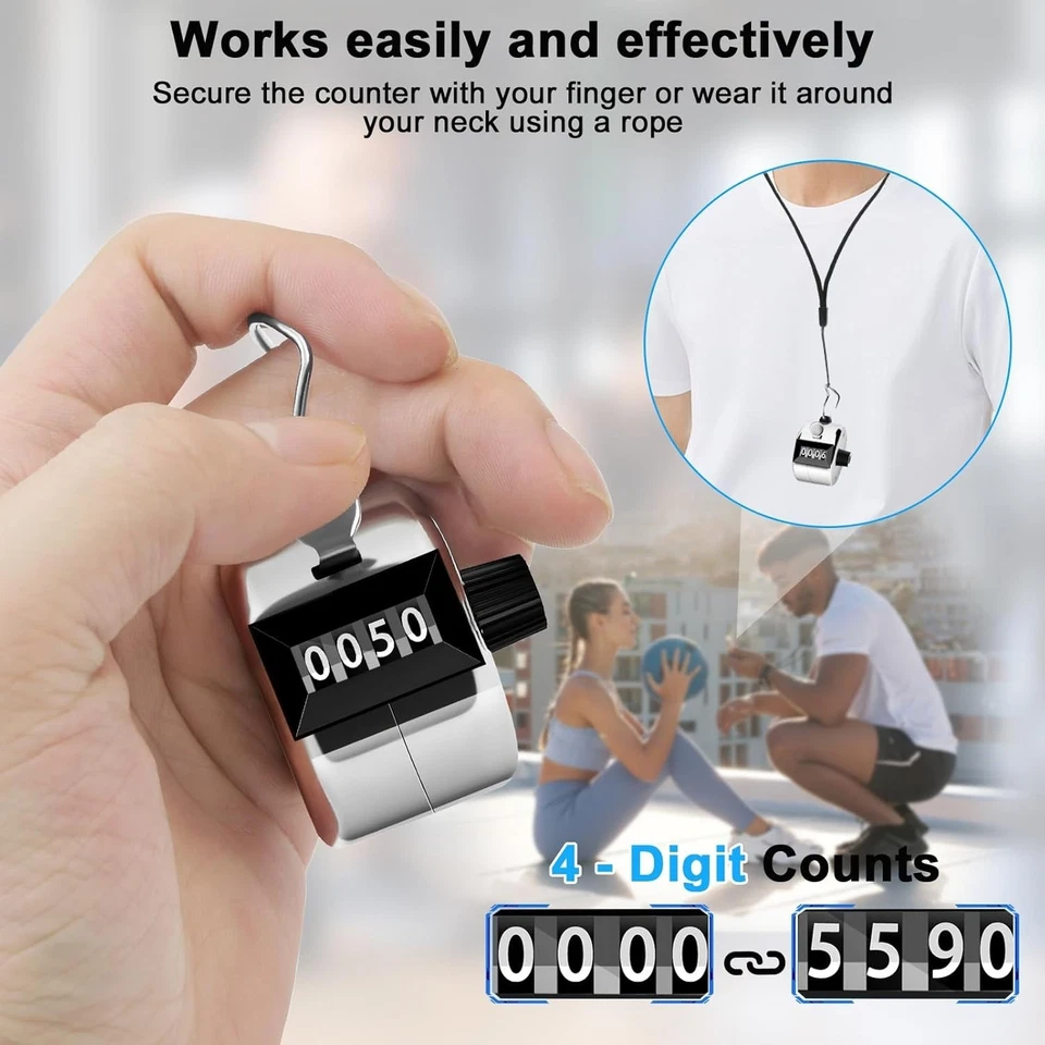 Paquete de 2 contadores de clic, contador manual de metal con clic, contador - Imagem 3 de 4