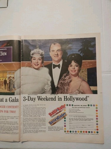 Pubblicità rivista vintage Natalie Wood Gypsy Baby Ruth Butterfinger 1962 bella immagine - Foto 2 di 4