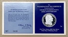 1982 George Washington 250th Anniversary Silverpiece Silver Round & COA Card