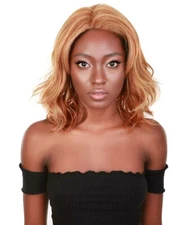 Rayana Wavy 15 Inch Long 4X4 Hand-Tied Lace Front Wig,Strawberry Blonde