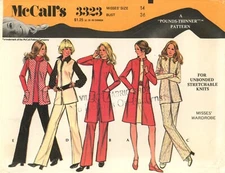 McCall's 3323 Stretchable Knit Coat, Jacket or Vest & Pants Sz 14 INCOMPLETE