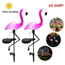 US LED Flamingo Solar Lights Lantern Waterproof Garden Lamp for Lawn Yard Patio