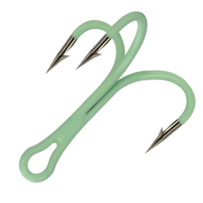 20Pcs Luminous Fishing Hook High Carbon Steel Barbed Treble Lure Jig Hooks 10-2#
