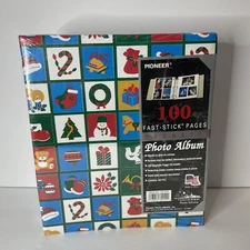 Pioneer Photo Albums 100 Magnetic Fast-Stick Pages Christmas Themed 1995