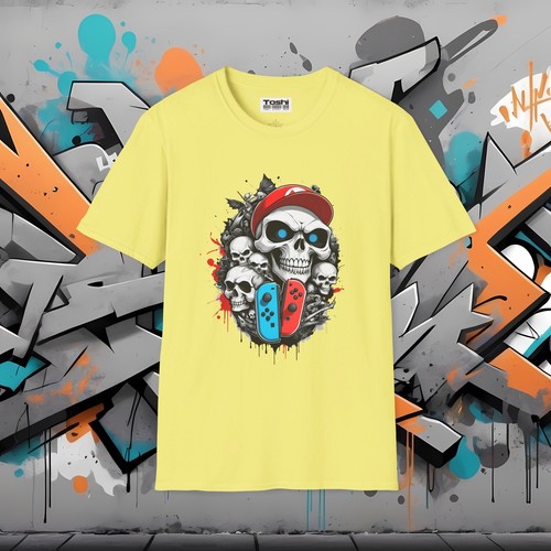 T-Shirt Skull & Gaming Console - Maglietta Grafica Giocatore Unisex - Switch - Foto 47 di 91