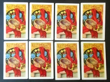 Artist Sign R. E. Barros-Basket Red Shawl Flower PL-8 Vintage Swap Playing Cards