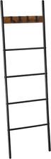 VASAGLE Blanket Ladder, 5-Tier Ladder Shelf, Decorative Rustic Brown Black