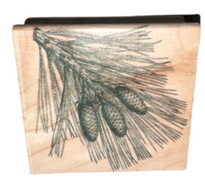 Hero Arts Long Needle Three 3 Pine Cones Wooden Rubber Stamp