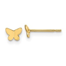 Real 14kt Yellow Gold Madi K Butterfly Post Earrings