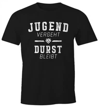 Lustiges Herren T-Shirt mit coolem Spruch Jugend vergeht Durst bleibt Fun-Shirt