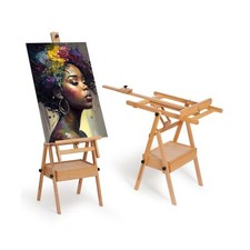 ARTIFY Large Wooden H-Frame Studio Easel, Sturdy Beechwood Canvas Holder Stan...