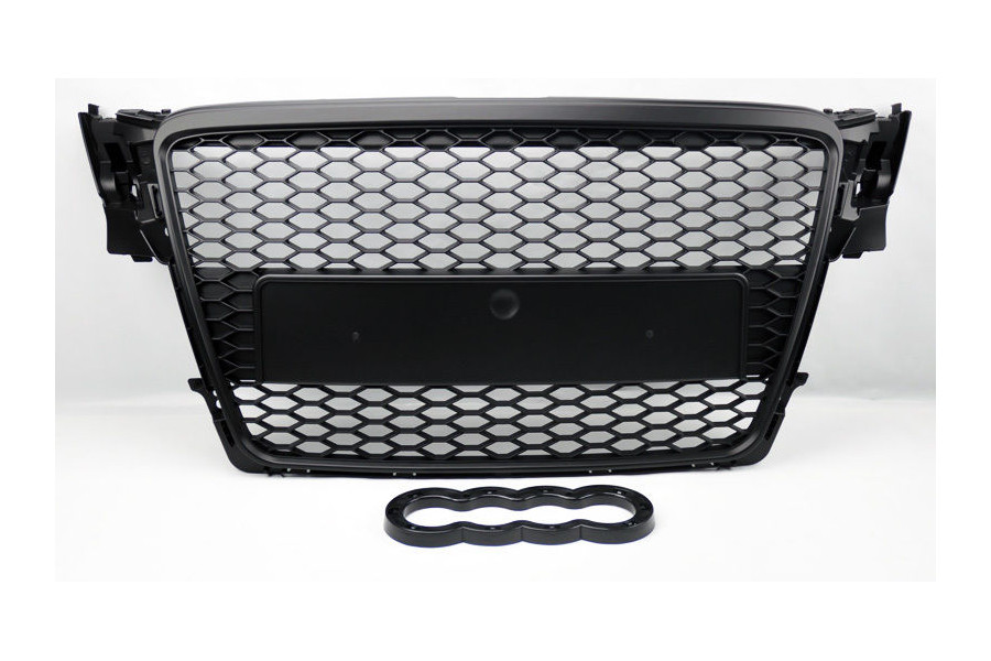 Kühlergrill Audi A4 B8 - Wabendesign Glanz Schwarz