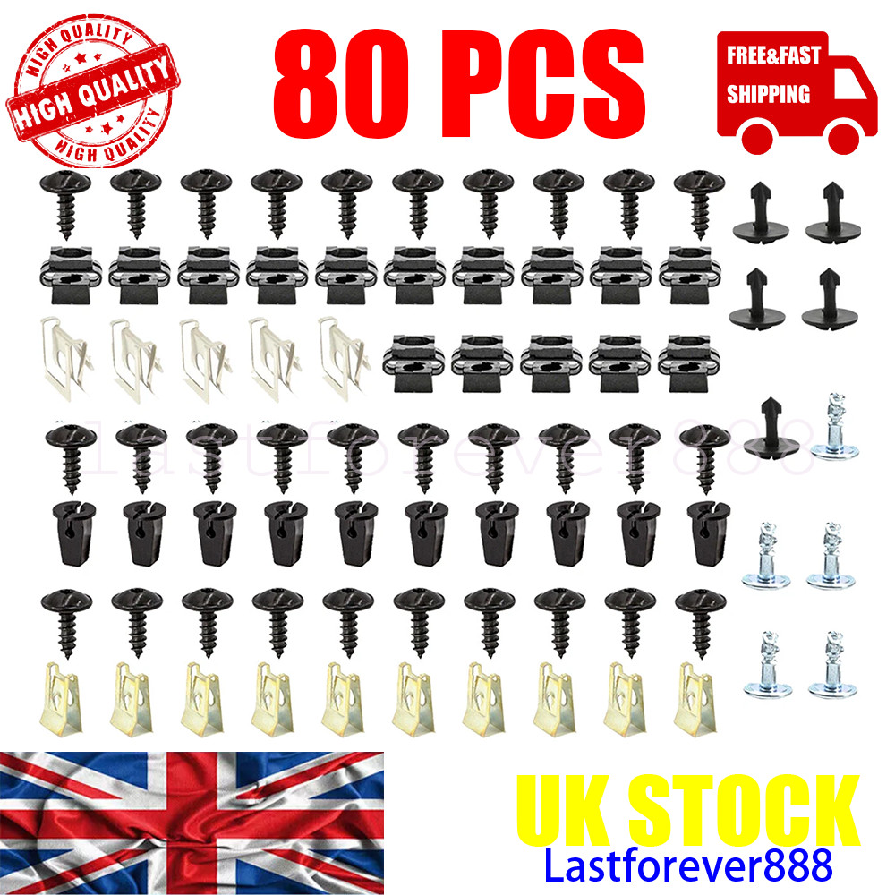 80pcs Undertray Engine Under Cover Fixing Clips Screw Kit For AUDI A4 A6 A8 TT