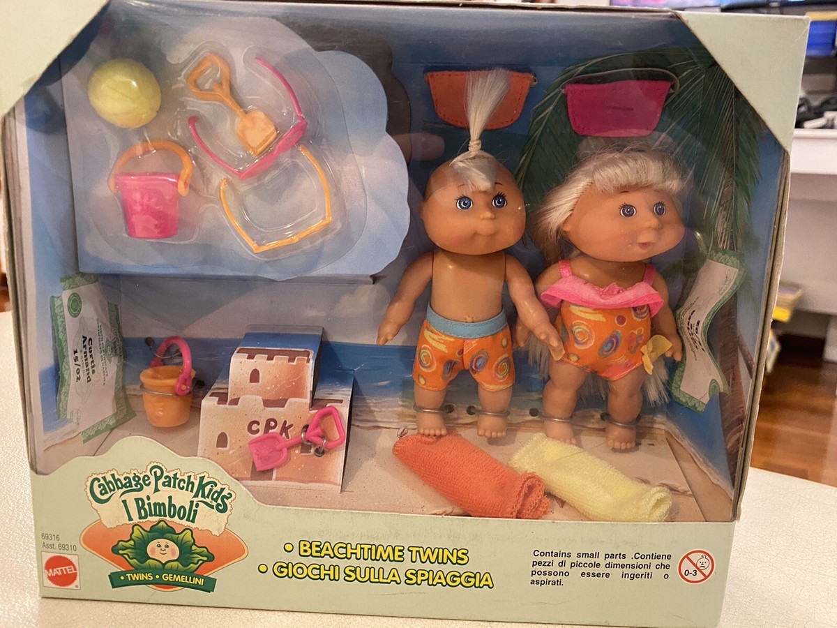 Cabbage Patch Kids Bimboli Beachtime Twins Playset Mattel Doll