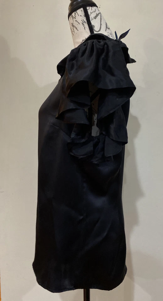 Blusa Ralph Lauren Rugby Seda Mujer Volantes Talla 12 Foto 3 de 4