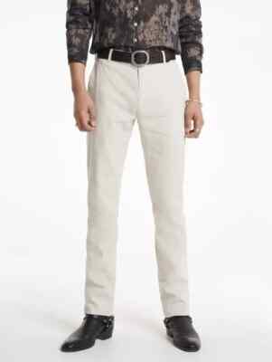 NWT $698 John Varvatos Mercer Pants In Macadamia Size:46