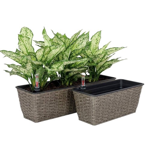 Blueming Home Decor Plant Basket U2013 Large Planter Indoor Woven Baskets For Artificial Olive Tree Pot 9 10 Inch Rattan Wicker Baskets For Snake Plants Original Large