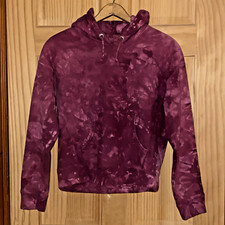 Champion Unisex S Reverse Weave Scrunch Tie Dye Hoodie Sweatshirt Magenta