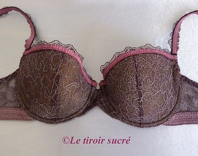 MAISON LEJABY Eleganter BH Korb Schaumstoff Lila Dessous Neu 