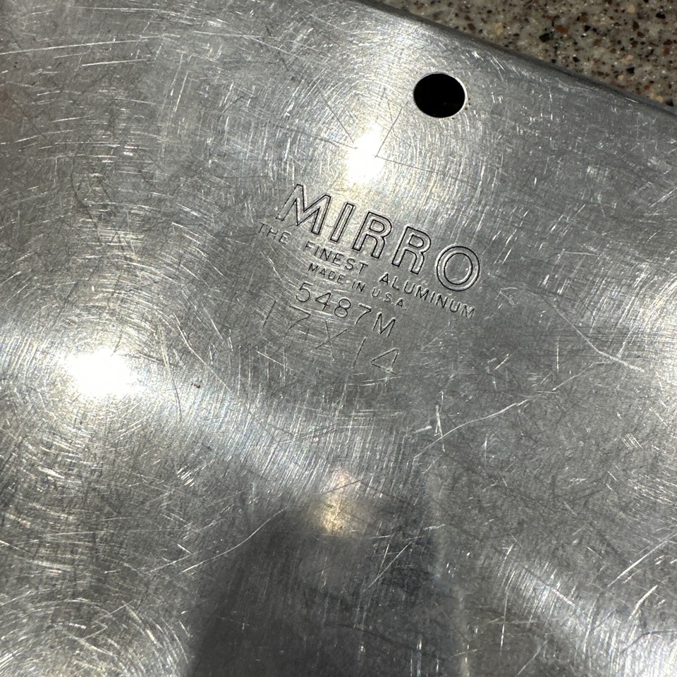 Set Of 2 Vintage Mirro 5487 Aluminum Baking Pan Cookie Sheet 17" X 14