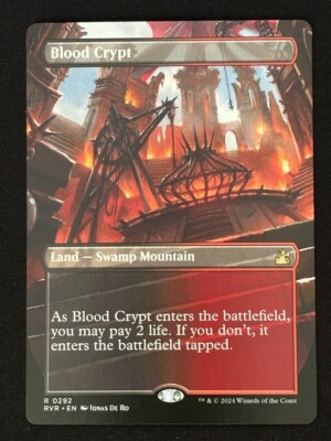 1x MTG Blood Crypt (Borderless) - Ravnica Remastered (RVR) #292 - Magic