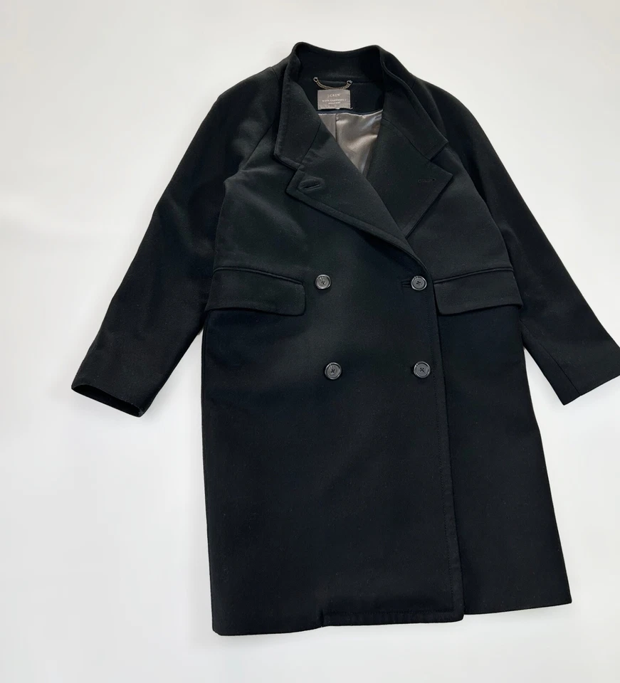 J.Crew by Nello Gori Wool Cashmere Blend Peacoat Black Womens Size 8 - Image 2 of 4