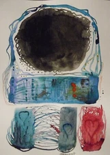 ORIGINAL ABSTRACT WATERCOLOR Painting JMW art JOHN WILLIAMS Expressionism