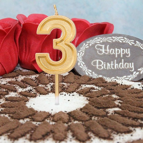 Gold Glitter Happy Birthday Cake Candles Number Candles Number 2 Birthday Can... - Picture 7 of 7